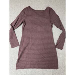 Carve design Stretch Knit Dress Long‎ Sleeve Women Size Sm small maroon purple